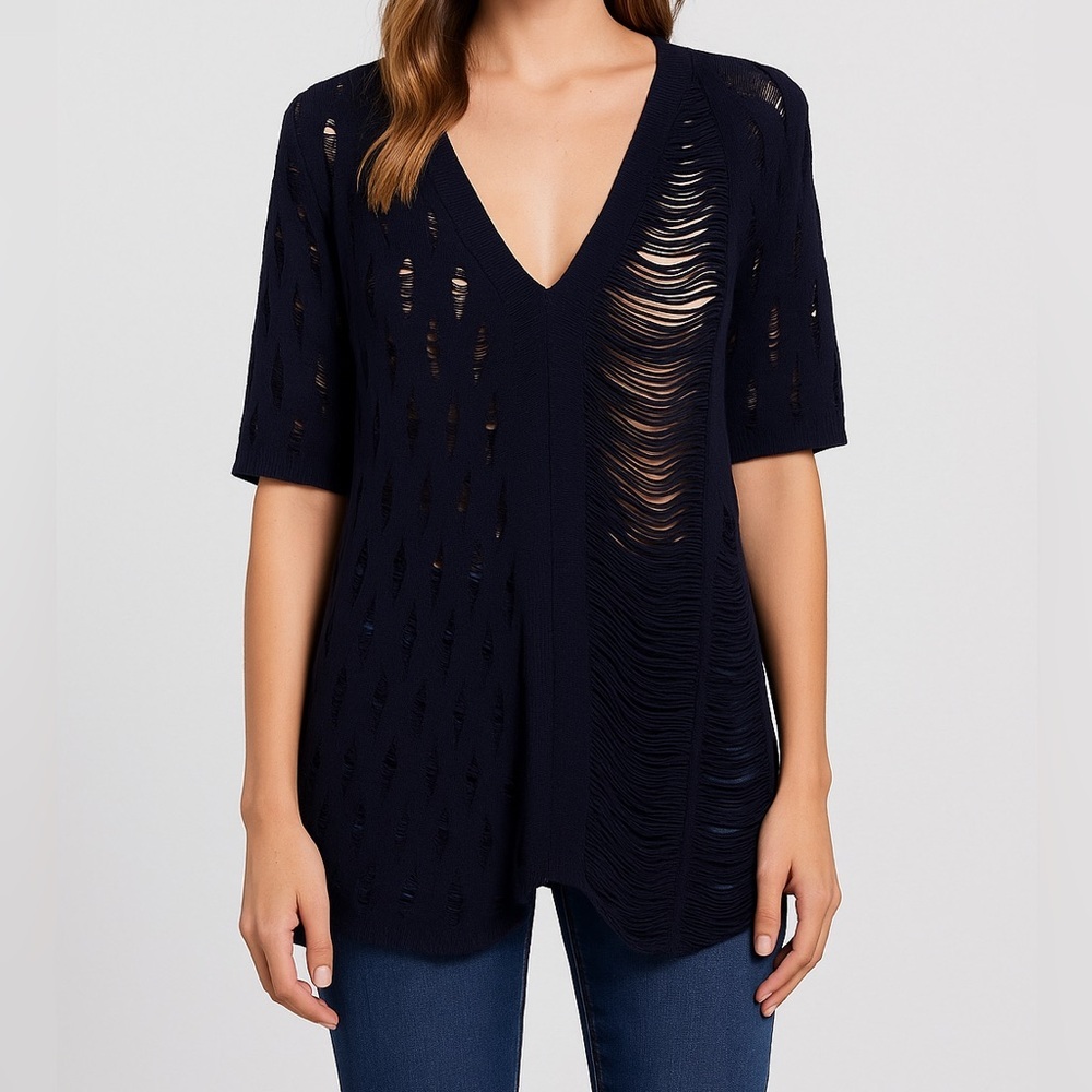 McQ by Alexander McQueen Dark Navy Blue Knit Dress - S